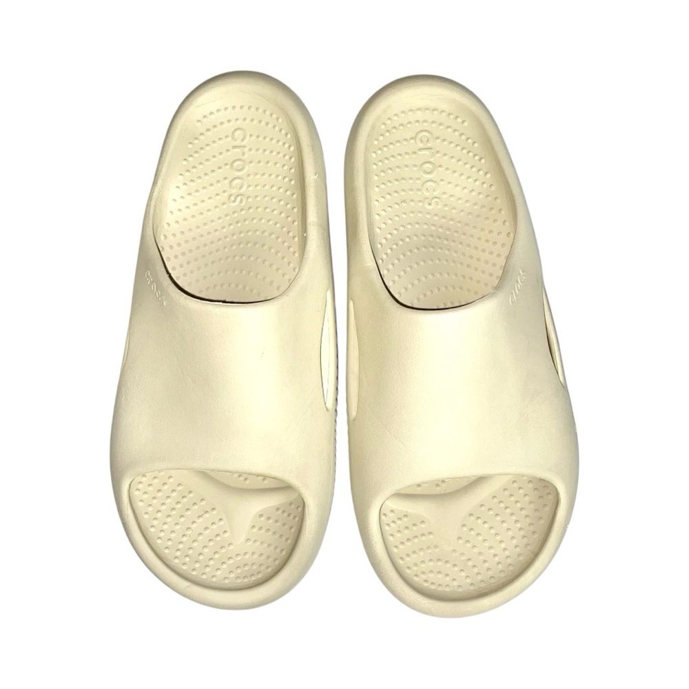 Crocs Mellow Recovery Thick Cushioned Slip-On Slide Sandals In Bone - Picture 5 of 8